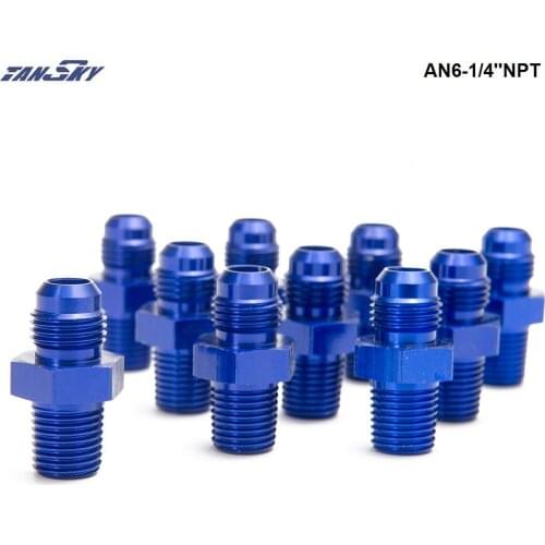10PCS/LOT Adaptor Aluminum Car Fittings For Braided Lines (Hoses) - Fuel / Oil / Gas / Water / Fluid / Air AN6-1/4''NPT
