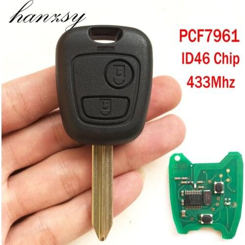 2 Buttons 433Mhz Remote Key For Citroen Saxo Xsara Picasso Berlingo Car Key PCF7961 ID46 Chip Uncut blade