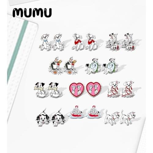 2021 New Dalmatian Dog Stud Earring Cute Puppies Epoxy Jewelry Resin Acrylic Earrings Handmade Gifts Girl