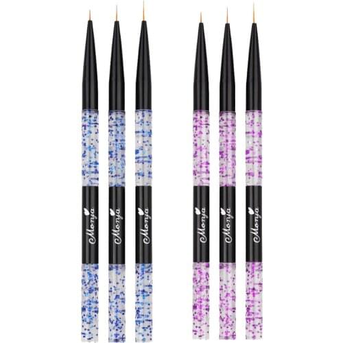 3 Pcs/Set Nail Art Liner Brush Painting Flower Drawing Lines Manicure Tools