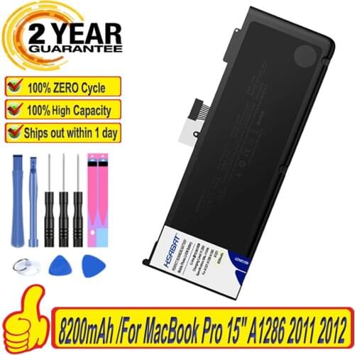 Top Brand A1382 Battery for Apple MacBook Pro 15" A1286 2011 2012 Version MC721 MC723 MC847 MD318 MD322 MD103 MD104 Batteries
