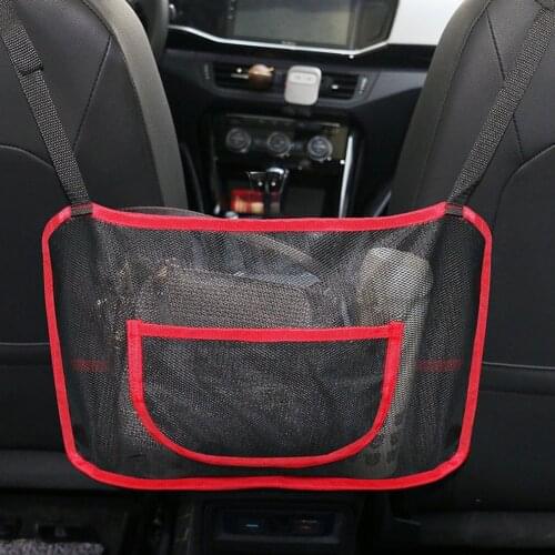 Car Net Pocket Handbag Holder Organizer Seat Side Storage Mesh Net Bag For Car Accessories Interior Decoration Net Handbag