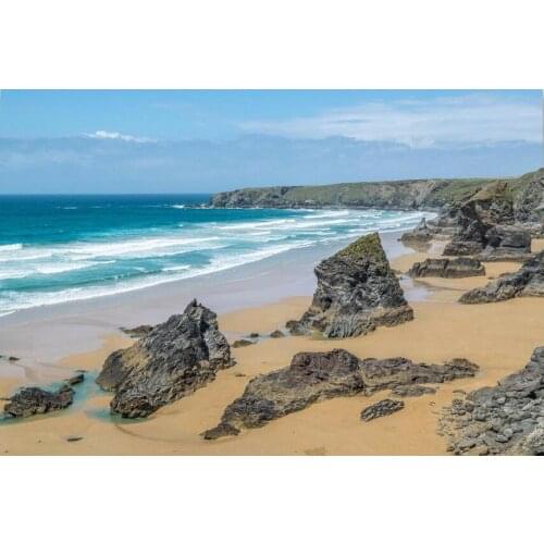 Bedruthan Steps from Cornwall coastal beach Photo Art Film Print Silk Poster for Your Home Wall Decor 24x36inch