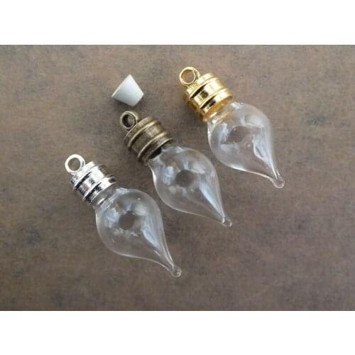 Free ship!! 29x12mm Water drop full mini glass pendant & Lot mixed color can choose glue cap pendant/ handmade fashion pendant