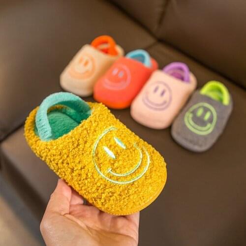 Kids Slippers Winter Cute Candy Color Toddler Cartoon Outdoor Baby Shoes Boy Girl Infant Non-Slip Soft Warm Indoor Slippers