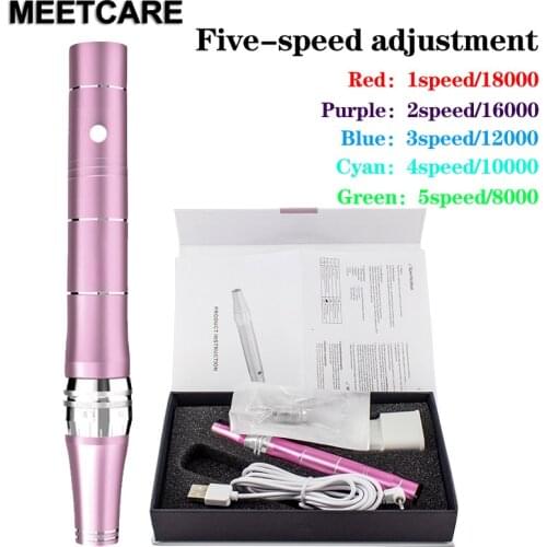 Electric Rechargeable Microneedling Bayonet Needle Cartridge Auto Derma Roller Microneedle Embroidery Tattoo Eyebrow Machine