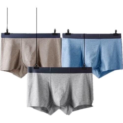 Graphene men underwear Modal Seamless Boxer Briefs Mens 60 Cotton Youth Slim Solid Color Big Silver Side Shorts