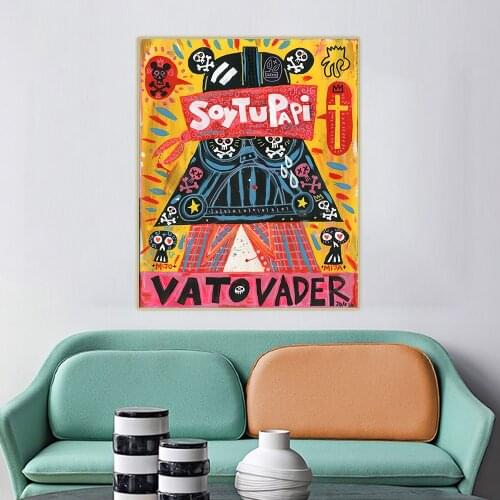 Holover Canvas Oil Painting Jorge Gutierrez"Vatvader"American Pop Art Mexican folklore Aesthetic Wall Home Room Decoration