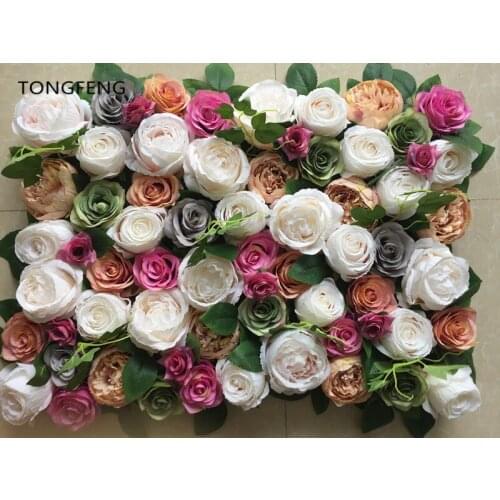 10pcs/lot Artificial silk hydrangea rose peony 3D flower wall wedding backdrop decoration flower stage decoration TONGFENG
