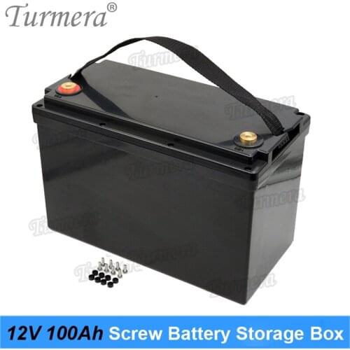 Turmera 12V 100Ah Battery Storage Box with LCD for 3.2V Lifepo4 Batteries Solar Panel System and Uninterrupted Power Supply Use