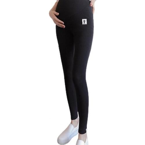 Maternity Leggings High Waist Belly Support Ankle Length Cats Print Trousers Adjustable Over Bump Pants for Pregnant Women 2021