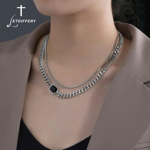 Letdiffery New Punk Multilayer Crystal Zircon Necklace Thick Choker for Women Men Hip Pop Jewelry Gifts