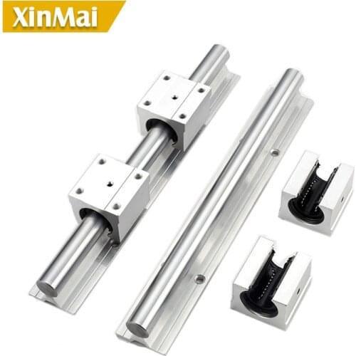 2pcs SBR16 16mm linear rail any length support round guide rail + 4pcs SBR16UU slide block for cnc