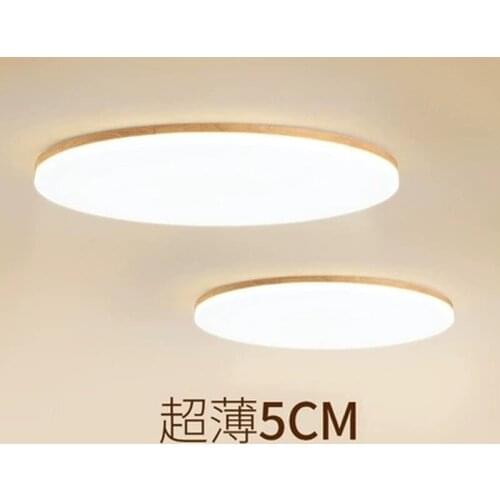 LuKLoy Modern Wood Ceiling Mount LED Light Ceiling Lamp with Lens LED, Larger Beam Angle, Super Thin 5cm for Living Room Bedroom
