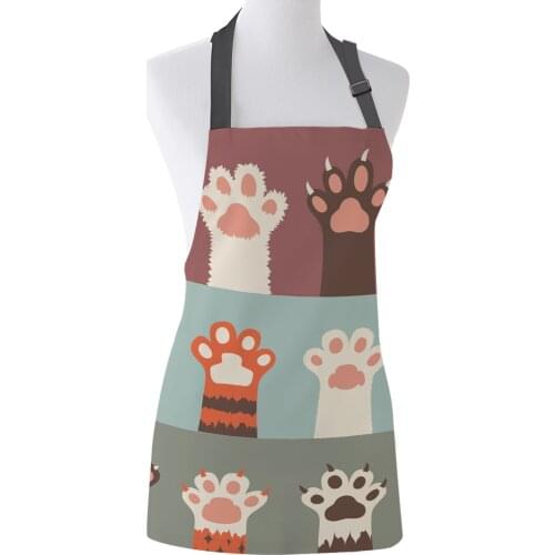 Cat Paw Animal Cartoon Apron Adult Kids Bibs Home Cooking Baking Restaurant Kichen Aprons for Woman Cleaning Apron