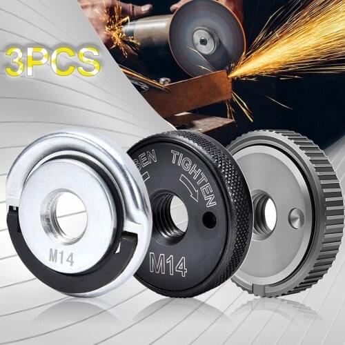 3 pcs Angle Grinder M14 Thread Inner Outer Flange Nut Set Quick Release Nut Power Replacement For Bosch Metabo Milwaukee Makita