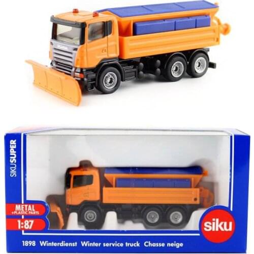 Germany Brand Siku 1898 Alloy Car Model 1:87 Scania Snow Clearer Snow Sweeping Truck