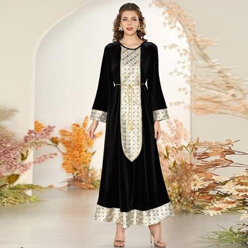 New Women Dress Dubai Skirt Turkey Middle East Fashion Plus Size Dress for Ladies Islamic Turkey Kimono Robe Women Dress