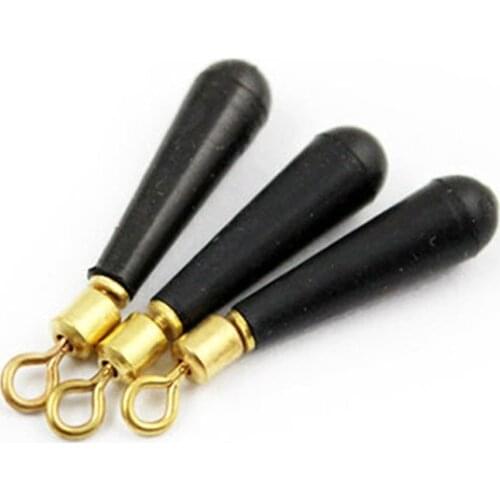 50pcs/lot Saltwater Fishing Copper Head Float Rest Fishing Gear Rotation Drift Fishing Floats Rubber Bobber Float Seat Tools