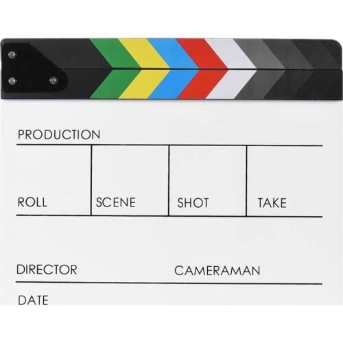 Durable Film Clapper Board Classic Delicate Acrylic Colorful Director Video Scene Clapperboard Movie Film Clapper Cut Prop
