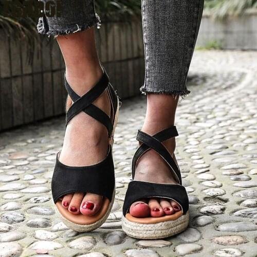 Womens Espadrille Ankle Strap Sandals Comfortable Slippers Ladies Womens Casual Shoes Breathable Flax Hemp Canvas Pumps