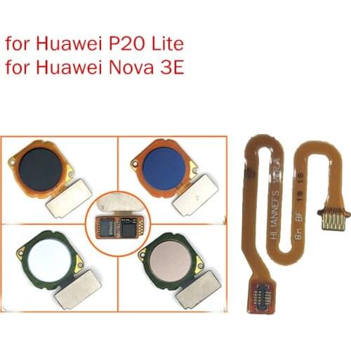 For Huawei Nova 3E/ P20 Lite Fingerprint Sensor Scanner Connector Home Button Key Touch ID Flex Cable Repair Spare Parts Test QC