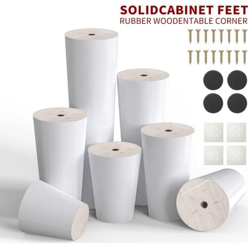 6-20cm 100% Solid Wood Furniture Legs Sofa Legs Replacement,White Modern Style Couch Legs for Chair, Dresser Or Home DIY