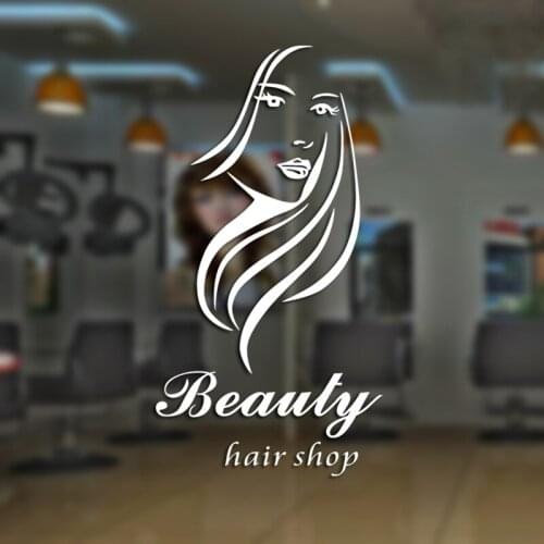 Beauty Salon Sticker Hair Salon Wall Decal Barber Shop Scissor Vinyl Window Decals Decor Mural Hairdresser Glass Sticker