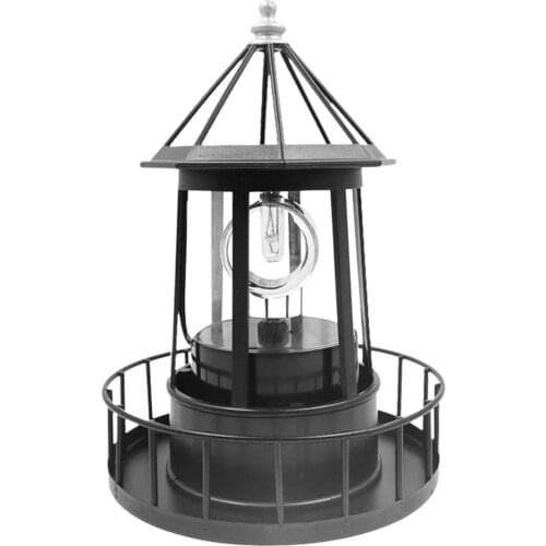 LED Solar Lighthouse Light Yard Garden Fence Lawn Light Rotating Beam Decoration Sensor Beacon Lamp Lighting Tools Home Decor