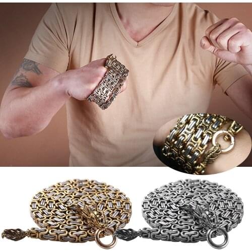 Outdoor Tactical Whip Stainless Steel Self Defense Protection Dragon Hand Bracelet Chain Necklace Waist Chain Equipment