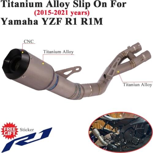 Titanium Alloy Slip On For Yamaha YZF R1 R1M MT-10 2015 -2020 2021 Motorcycle Exhaust System Escape Link Pipe Muffler Cat Delete