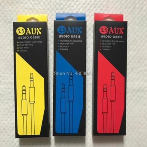 Universal Empty Paper Retail Box For 1.5M 3M Braided Audio Cable Male To Male Nylon AUX Car Audio Cable Package Box