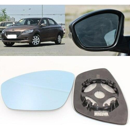 Blue mirror For Peugeot 301 2014-2017 Side View Door Mirror Blue Glass With Base Heated turn single lamp