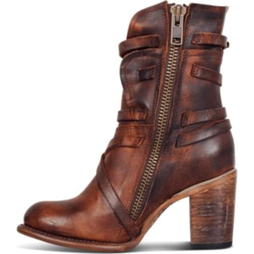 Women Snow Boots Warm Comfy Heel Ankle Shoes Side Zipper for Autumn Winter Best Sale-WT
