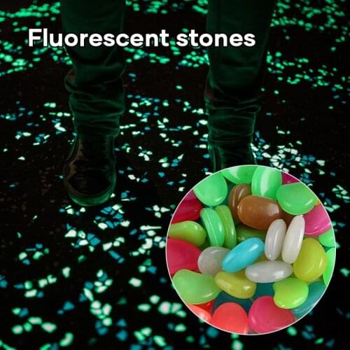 100pcs Glow In The Dark Garden Pebbles Glow Stones Rocks For Walkways Garden Path Patio Lawn Garden Decor Luminous Decoracion