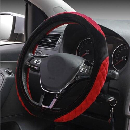 38cm Universal car steering wheel cover damping effect Plush steering wheel protect Winter Warm decorate Car interior accessory