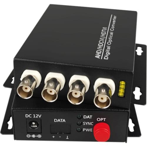 4 Channel 720P/960P HD CVI/AHD/TVI Converter Fiber Optic to BNC Digital Video Converter Fiber Optical Transmitter and Receiver