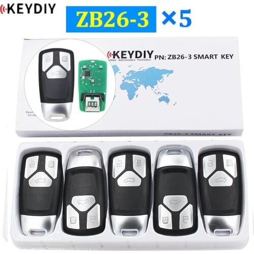 5Pcs/Lot KEYDIY ZB26-3 Universal 3 Buttons Smart Key for KD-X2 Car Key Remote Replacement Fit for More than 2000 Models