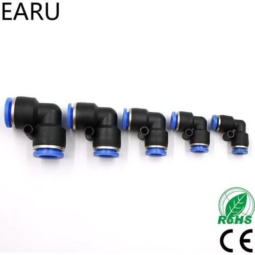 5pcs PV4 6 8 10 12MM Pneumatic L Type Elbow Fitting Plastic Pipe Connector Quick Fitting Angle Adapter Plug
