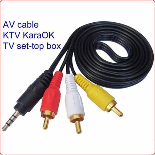 50pcs/lot wholesale free shipping high quality 1 to 3 AV audio+video cable for TV set-top TV box home KTV KaraOk Power amplifier
