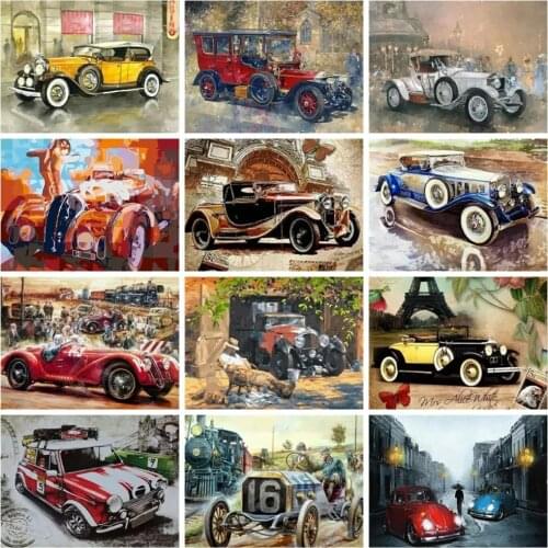 Full Square 5D Diy Diamond Painting Car Scenery Machine 3D Diamond Diamond Embroidery Rhinestone Mosaic Cross Stitch Wall Decor