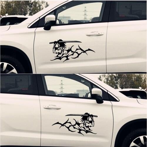 2PCS Japanese Samurai Sword Man Car Stickers Funny Creative Decoration Decals For Doors Vinyls Auto Tuning Styling D21