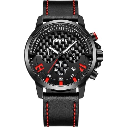 Мужские часы с кожаным ремешком BREAK China At AliExpress