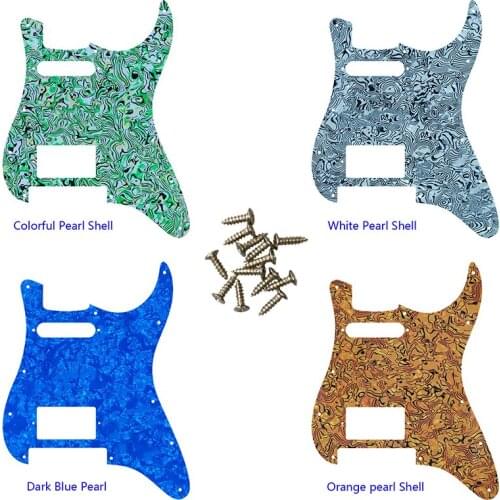 Pleroo Guitar Parts For No Knob Hole & Tuner Hole 11 Screw Holes With Floyd Rose Tremolo Brige St Hs PAF Strat Guitar Pickguard