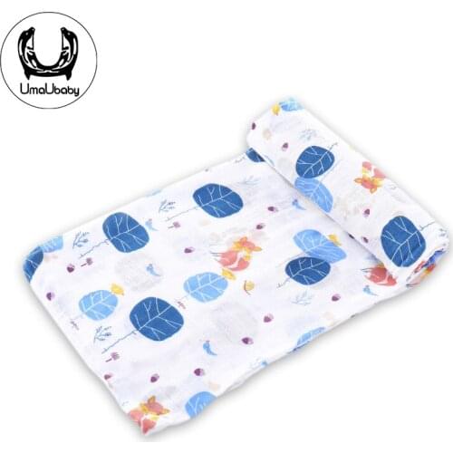 UmaUbaby Bamboo Cotton Baby Blanket Muslin Soft Newborn Blankets Bath Towel Baby Stuff Multi-Color Print Baby Swaddle Blanket