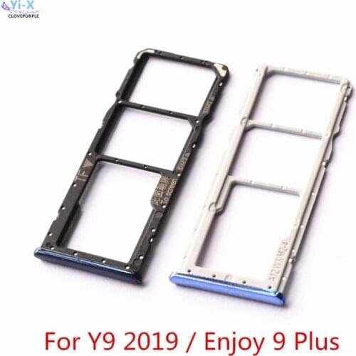 For Huawei Y9 2019 SIM Card Tray Micro SD Card Holder Slot Adapter Parts For huawei Enjoy 9 plus