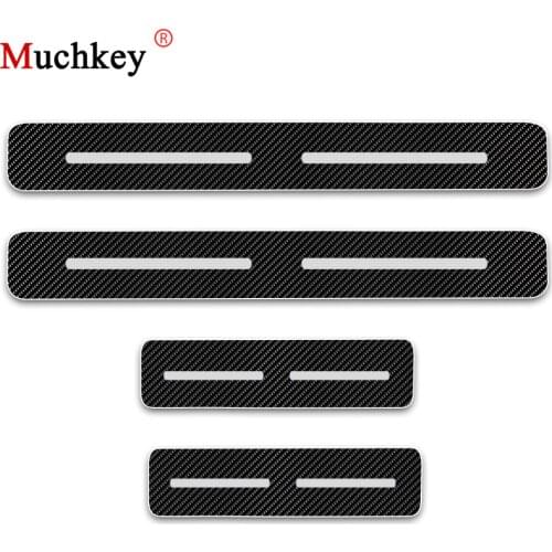For Volvo XC90 S60 XC60 V70 S80 S40 V40 V50 XC70 V60 C30 850 C70 Door Sill Scuff Plate Carbon Fiber Vinyl Sticker Auto Part 4Pcs