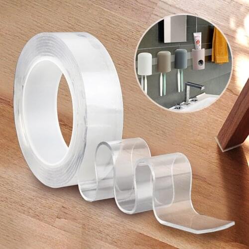 5M Double Sided NanoTape Reusable Waterproof Transparent Adhesive NoTrace Strong Glue Self Adhesive Tape Household Kitchen Car