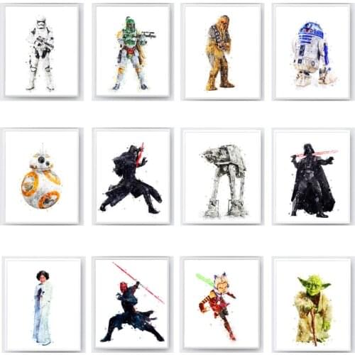 5D Diamond Painting Star Wars Poster Darth Vader Master Yoda Mace Windu Mural Wall Art Home Decor Kids Room Kids Bedroom Gift