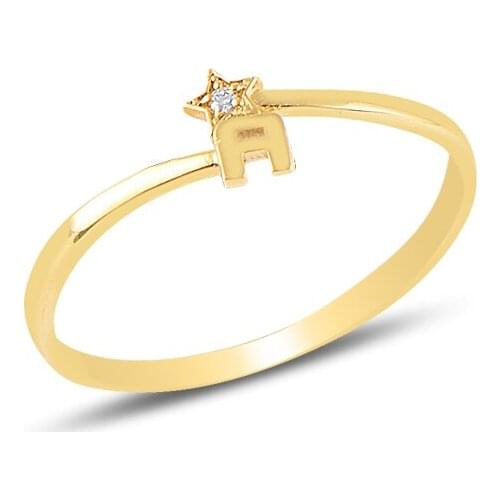 Diamond Star A Letter Ring